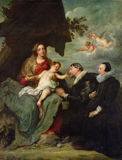 Madonna y el Niño con donantes de Anthony van Dyck
